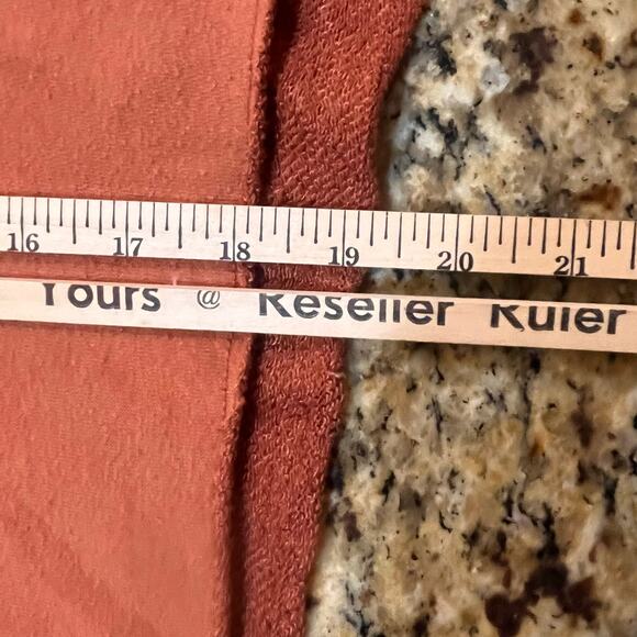 Aerie Women Small Sweatshirt 1/4 Zip Cropped Raw Edge Long Sleeve Burnt Orange - Picture 5 of 6